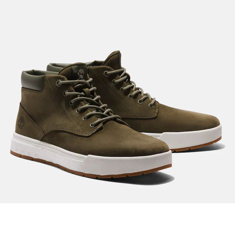 حذاء رياضي Timberland متوسط الارتفاع برباط للكبار للرجال، لون أخضر زيتوني