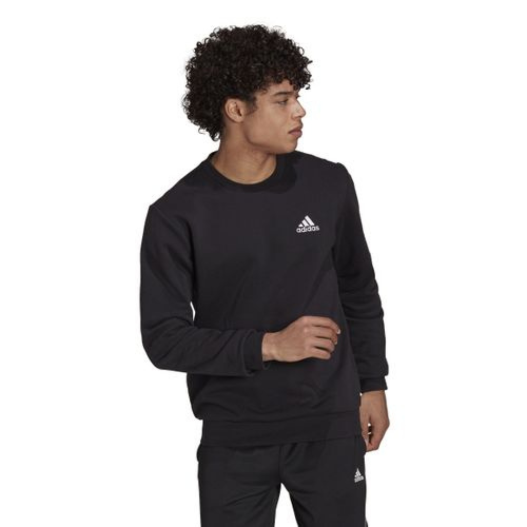 Adidas Essentials Fleece Sweatshirt Adults Male Sweatshirts Black