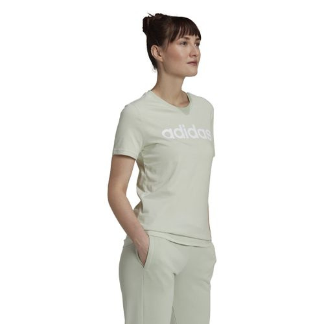 Adidas Loungewear Essentials Slim Logo T-Shirt Adults Female Tshirts Green