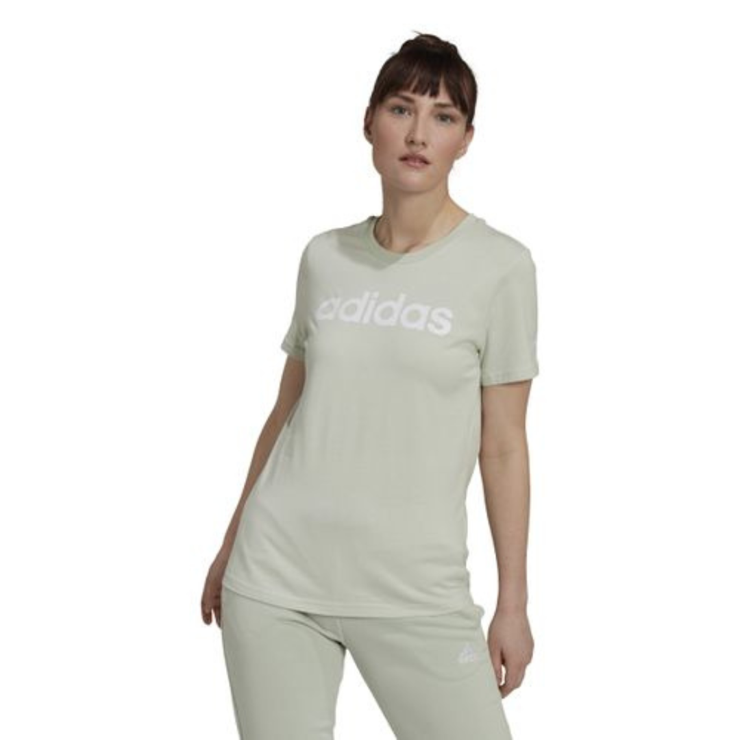 Adidas Loungewear Essentials Slim Logo T-Shirt Adults Female Tshirts Green
