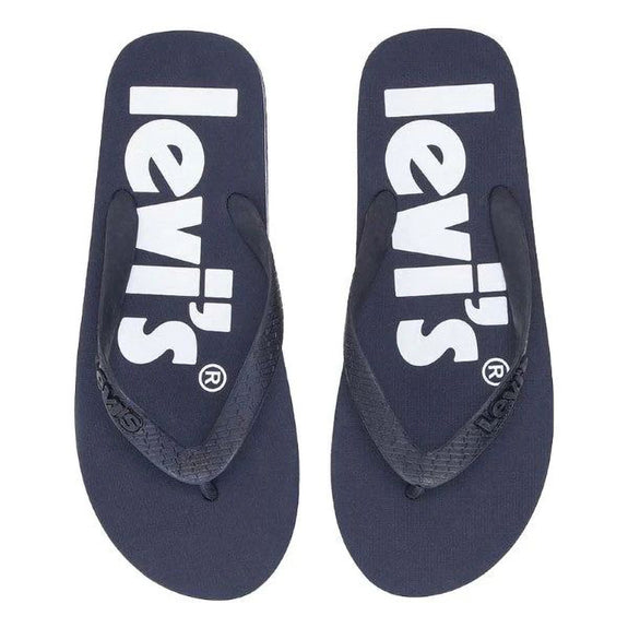 Levis Dixon Poster Adults Male Flip Flops Navy Blue